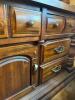 Very Large Solid Wood Hutch Buffet with Mirror - 8