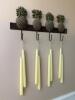 Pineapple Motif Decorative Wall Hook Rack With Tapers