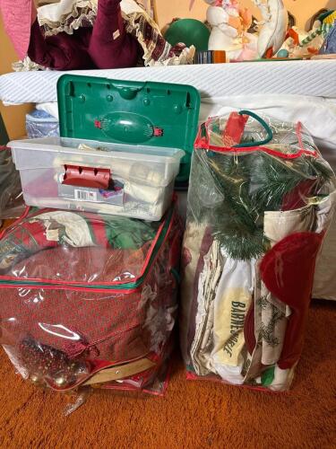 Lot of Holiday Linens and Throw Blankets