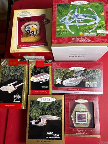 Hallmark Star Trek Keepsake Ornaments &ndash; Enterprise, Deep Space 9, Galileo, Scene, Stamp