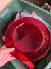Elements Merry Christmas 13" Glass Platter, Red Holiday Plates/Chargers - 2