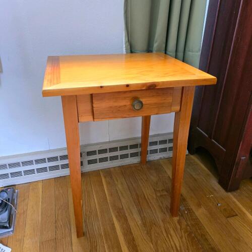 Solid Wood Side Table with Drawer, 18"W x 16"D x 26"H