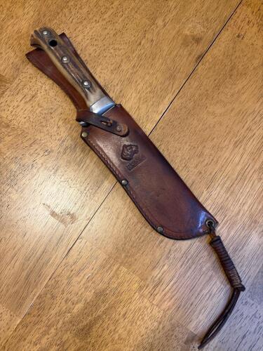 PUMA White Hunter Fixed-Blade Knife with Stag Horn Handle