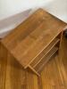 Small Oak-Finished Wooden Stepped Side Table - 2
