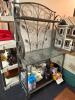 Powder-Coated Metal Baker&rsquo;s Rack with Etched Glass & Metal Shelves