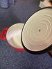 Set of 2 Red Enameled Cast Iron Dutch Ovens - 3