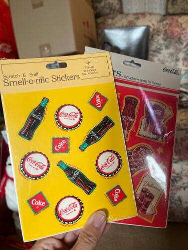 Vintave Unopened Coca-Cola Stickers Including Scratch-and-Sniff