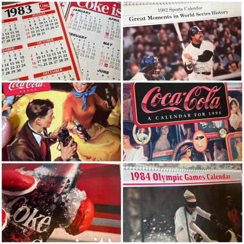Large Lot of Vintage Coca-Cola Calendars Lot Including Olympics and Many More