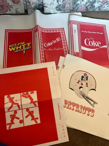 Vintage NFL and Coca Cola Paper Textbook Covers