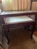 Cherry-Finish Glass Top Display Case Table with Felt-Lined Drawer, 1 of 2