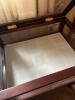 Cherry-Finish Glass Top Display Case Table with Felt-Lined Drawer, 1 of 2 - 3