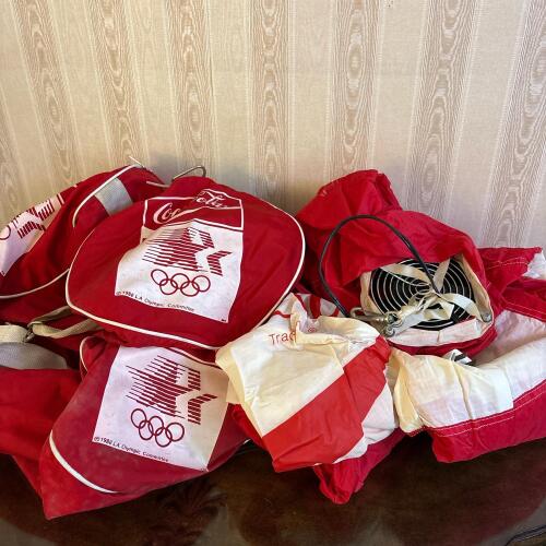 Vintage Coca-Cola Promotional Inflatable Display with Two LA Olympic Duffel Bags
