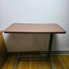 Vaunn Medical Adjustable Overbed Table, 32"x15" Wood-Grained Laminate Top, Height Adjustable 28.5"-40.5"
