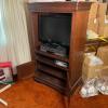 Solid Wood Entertainment Armoire Made in USA- TV & DVD/VHS Player Included