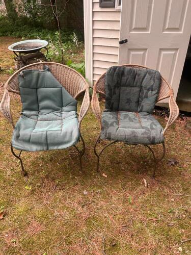 Set of 2 Outdoor Wicker Patio Chairs