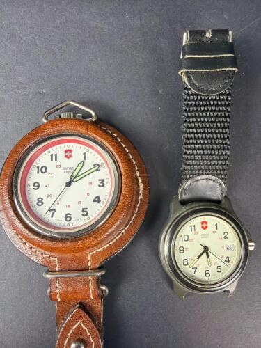 Swiss Army Swiss Made Field Wristwatch and Clip Pocket Watch