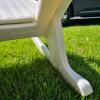 Pair of Off-White Plastic Adirondack Rocking Chairs with Contoured Seats and Wide Armrests - 4