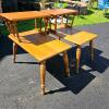 Pair of 1950s-60s Mid-Century Two-Tier Wooden End Tables, 27.5"x16"x22.5", Spindle Design - 2