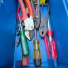 Blue Portable Toolbox with Husky Screwdriver, Pliers, Snips & Nails - 2