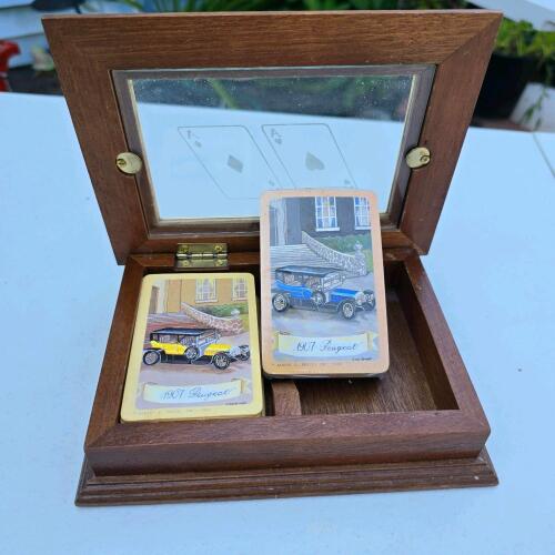 Vintage A. Bart E. Price 2-Deck Bridge Playing Card Set in Price Imports Wooden Case