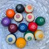 Partial Set Standard Pool Balls, 2.25" Diameter, 14 Balls, Includes Wicker Basket - 2