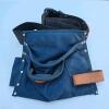 KUNSLITE Blue Canvas Carpenter&rsquo;s Tool Belt Pouch, Adjustable Belt, Leather Accents, 3 Pockets
