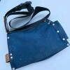 KUNSLITE Blue Canvas Carpenter&rsquo;s Tool Belt Pouch, Adjustable Belt, Leather Accents, 3 Pockets - 2