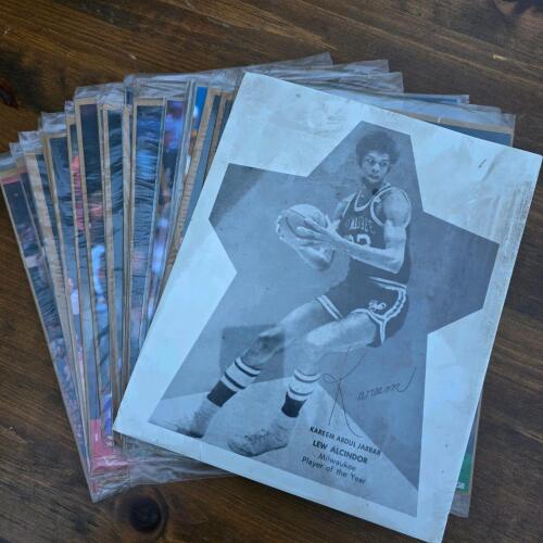 Michael Jordan, Magic Johnson, Larry Bird NBA Hoops Posters Lot 16x20, Kareem Lew Alcindor B&W