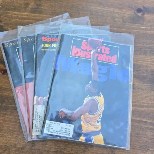 Vintage Sports Illustrated Lot: Magic Johnson Nov 1991, Dec 1991 Sportsman, 1972 Carlton Fisk