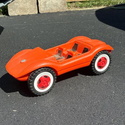 Vintage Orange Plastic Sand Buggy Beach Cruiser Doll Vehicle - West Germany