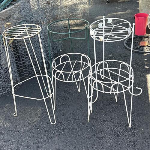 Five Metal Plant Stands