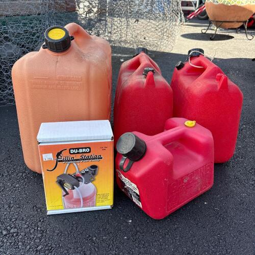 Portable Gasoline Fuel Cans and Hand Pump Kit