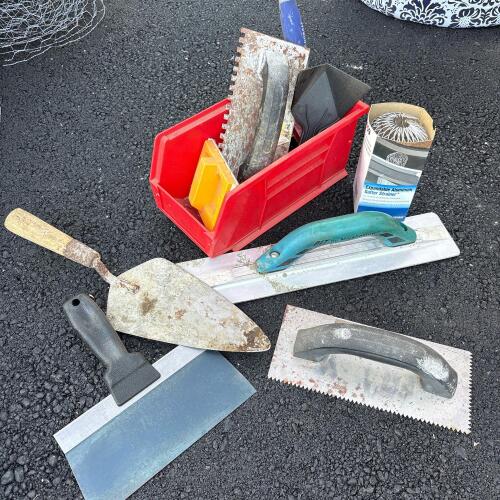 Assorted Masonry, Drywall and Finishing Tool Lot