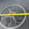 Decorative Wrought Iron Plant Stand with Red Center Medallion - 7