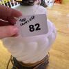 Swirled Milk Glass Hurricane Table Lamp with Ornate Cast Metal Base - 10