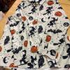 Pair of Women's XL Novelty Button-Up Shirts - Dog and Halloween Prints - 7