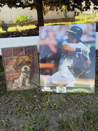 Jose Canseco 1988 Sports Illustrated Poster and Framed Puppy Art