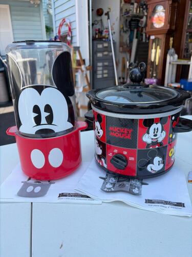 Disney Mickey Mouse Stir Popcorn Popper and 2-Quart Slow Cooker