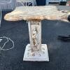Ornate Marble Top Pedestal Table