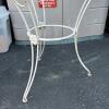 White Wrought Iron Glass Top Bistro Table & Chairs - 3