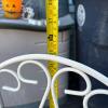 White Wrought Iron Glass Top Bistro Table & Chairs - 9
