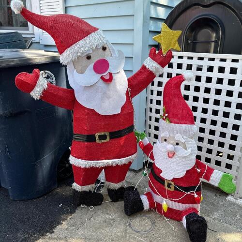 Outdoor Lighted Santa Claus Decor Set