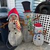 Outdoor Lighted Snowman Decor Set