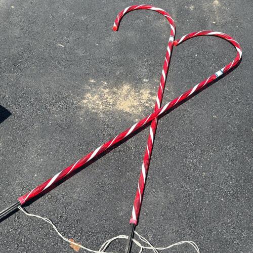 Set of 2 Outdoor Lighted Candy Cane Christmas Decorations