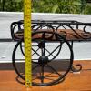 Wrought Iron and Wood Wagon Shaped Plant Stands - 8