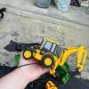 Toy Truck Lot: John Deere Tractor Trailer, CAT Backhoe, Die Cast Lesney Ford Truck - 3
