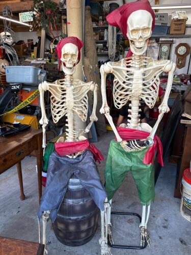 Two Animated Pirate Skeleton Halloween Props by PAC