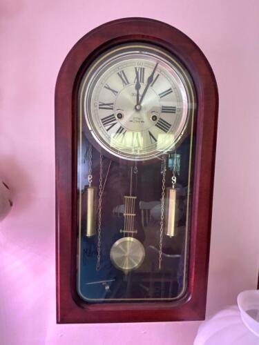 Waltham 31-Day Mechanical Wall Clock with Pendulum and Chime
