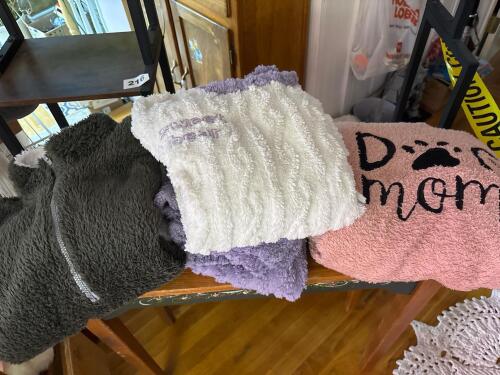 Lot of 3 Women's XL Sherpa Fleece Novelty PJ's and Hoodie