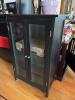 Black Glass-Door Media Cabinet with Equipment - 2